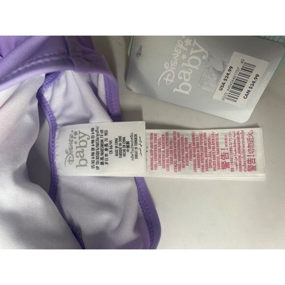 Disney‎ Baby Girl Mermaid 2-Piece Swimsuit UPF 50+ Bikini Beach Purple Green - Picture 4 of 6